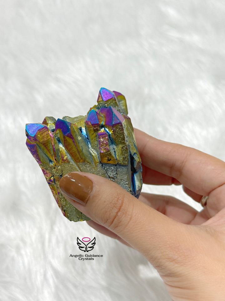 Titanium Aura Quartz Cluster 3