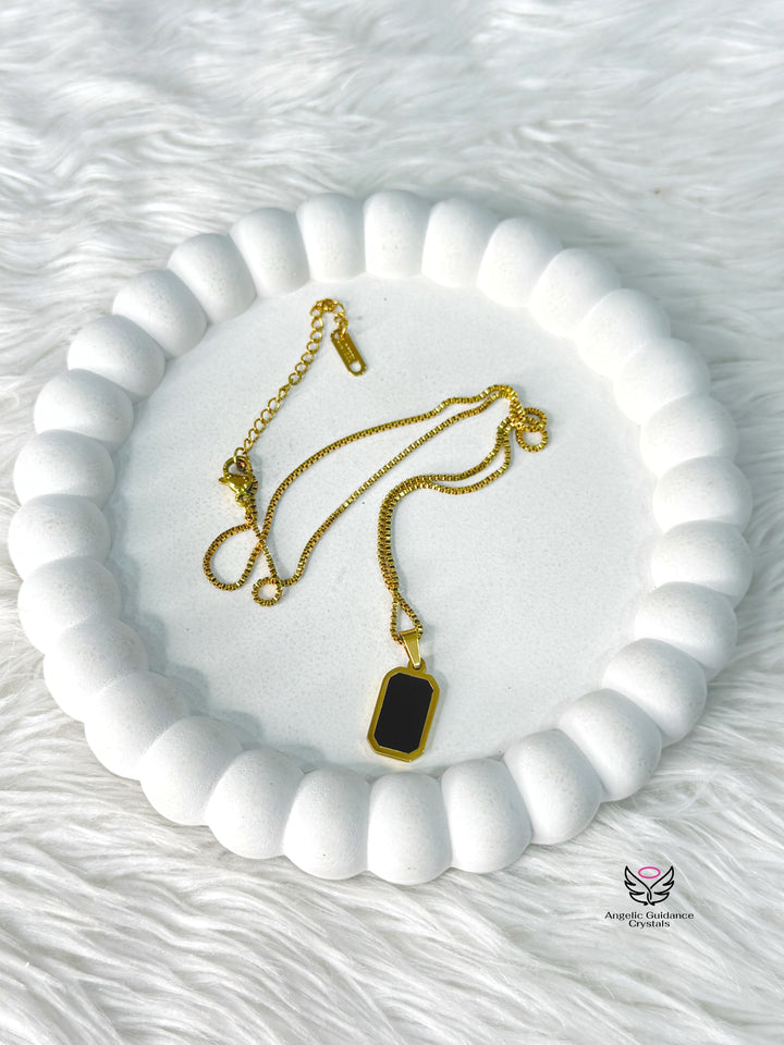 Black Obsidian Anti Tarnish Necklace
