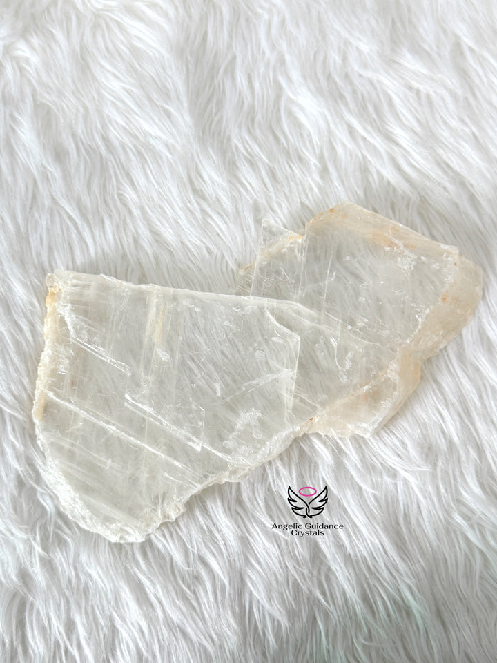 Selenite Transparent Raw Stone Large