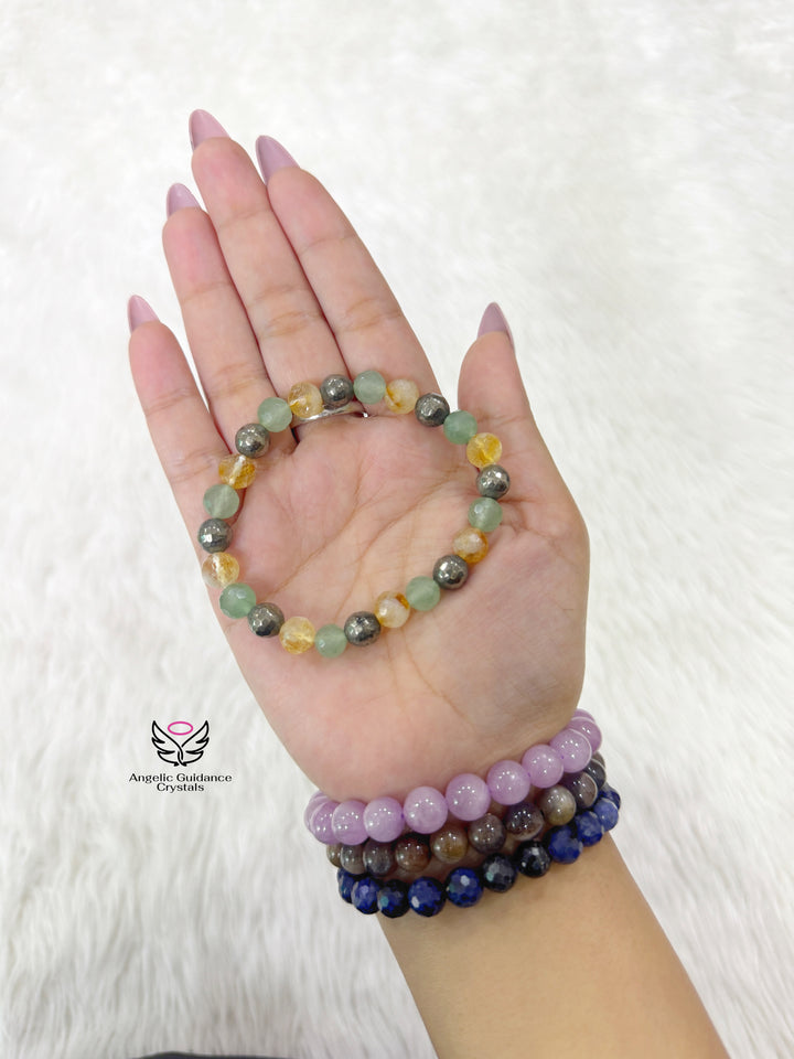 Wealth And Abundance Faceted Bracelet 8mm