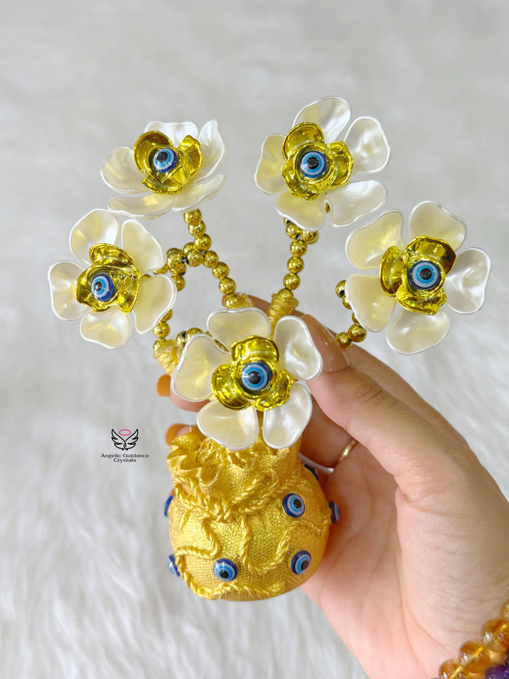 Evil Eye Flower Protection Tree White
