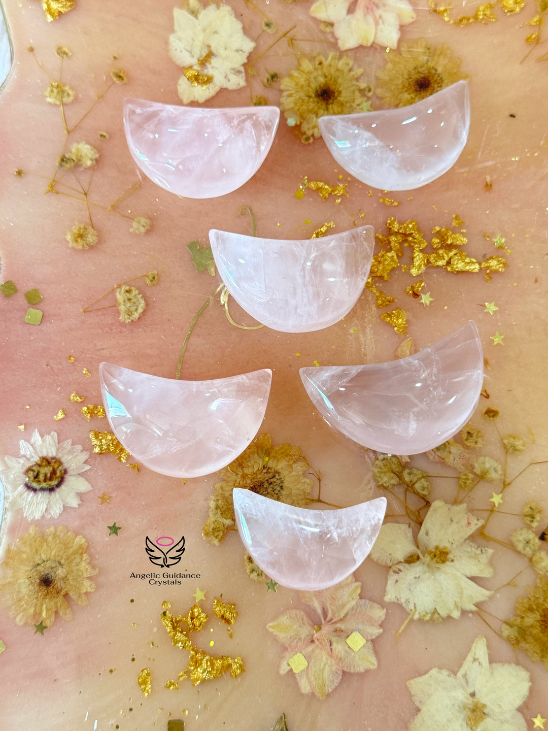 Rose Quartz Moon Small