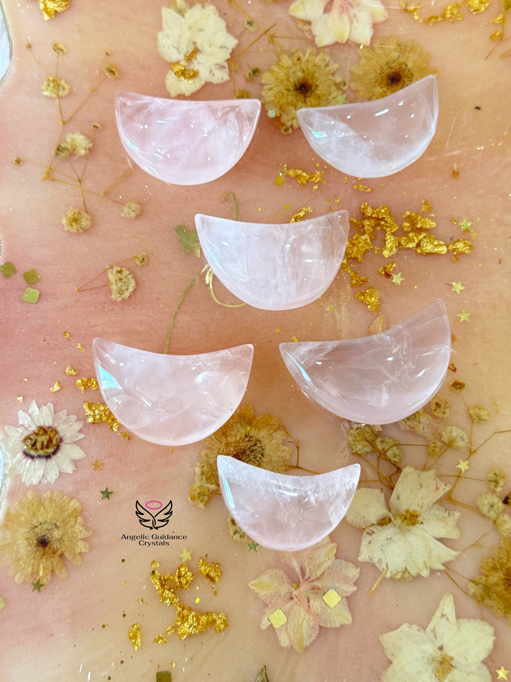 Rose Quartz Moon Small