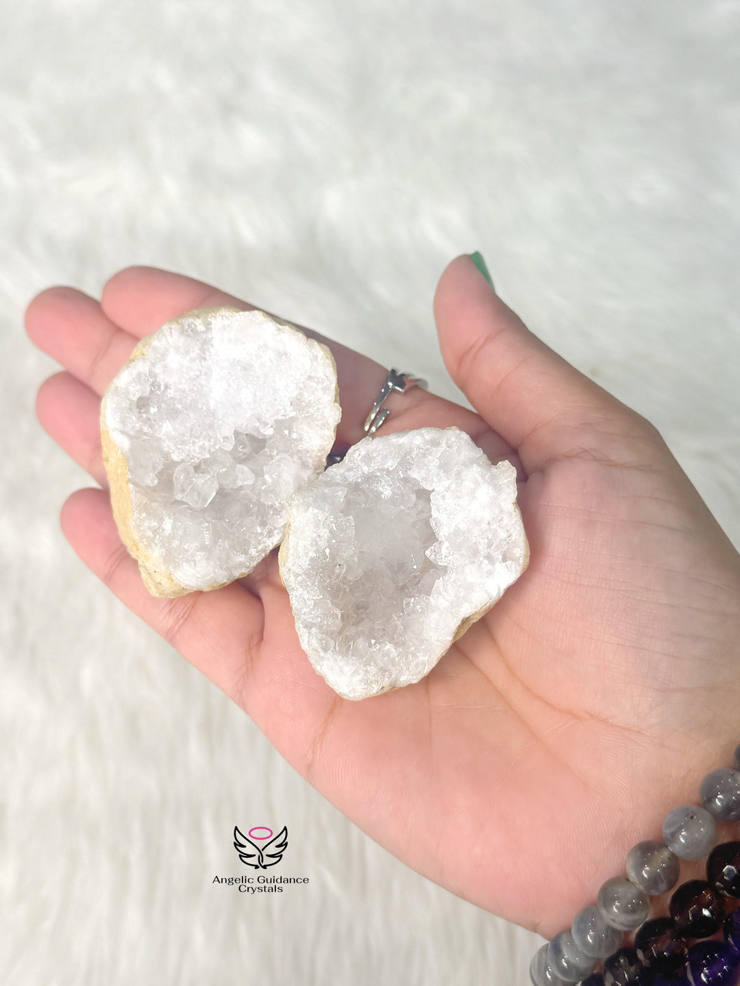 Quartz Wish Fulfilling Geode Pair