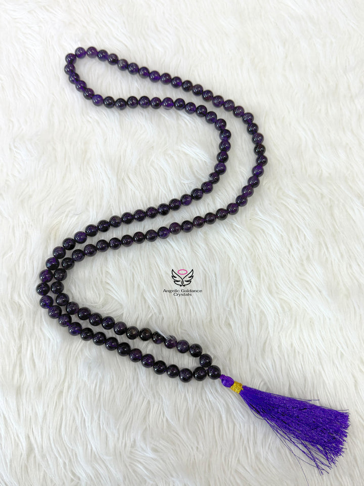 Amethyst Round 8mm Mala 108 Beads