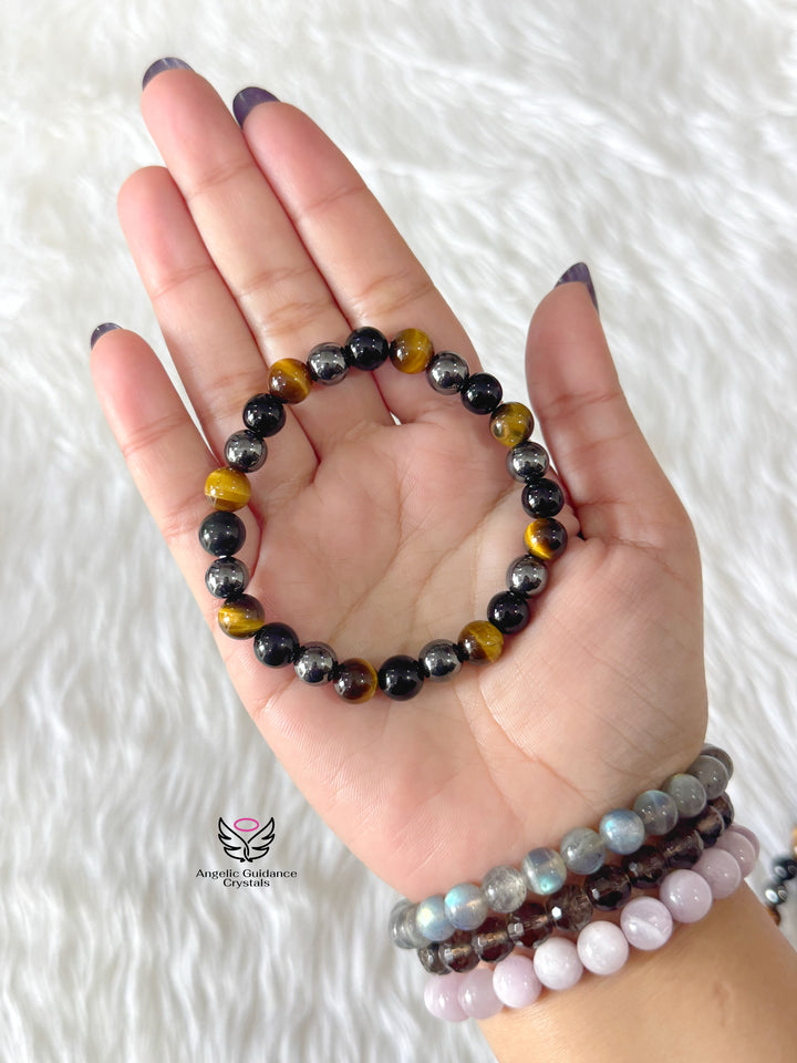 Triple Protection Bracelet 8mm Aaa