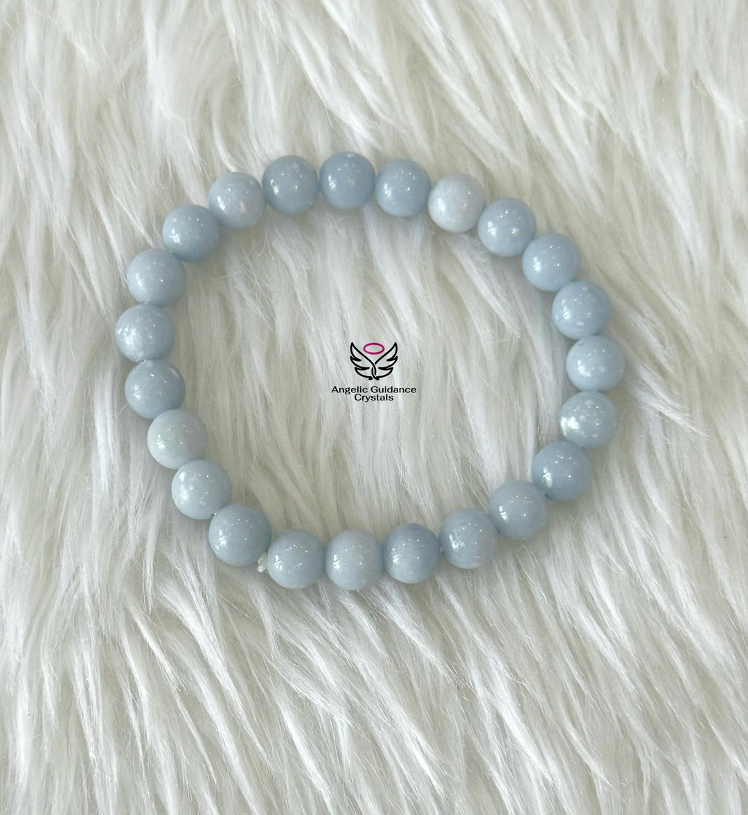 Angelite Natural Round Bracelet