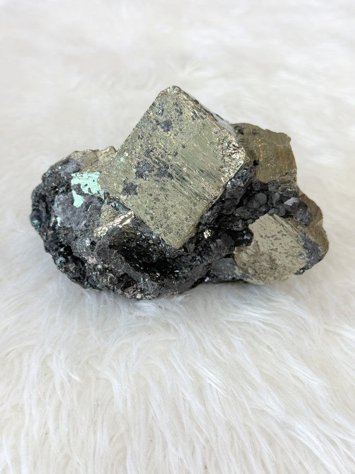 Pyrite Cubic Cluster With Sphalerite 20