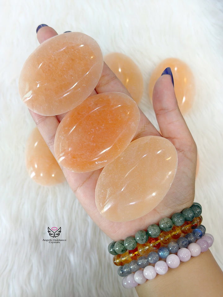 Orange Selenite Palmstone