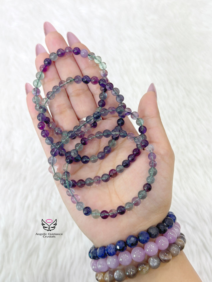 Rainbow Fluorite Bracelet 6mm Aaa