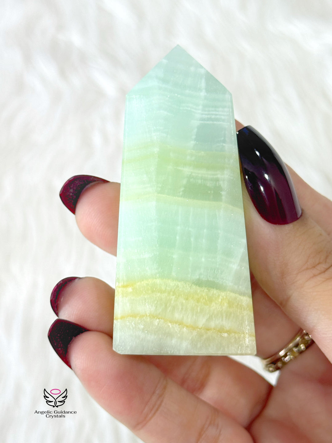 Pistachio Green Calcite Tower Medium
