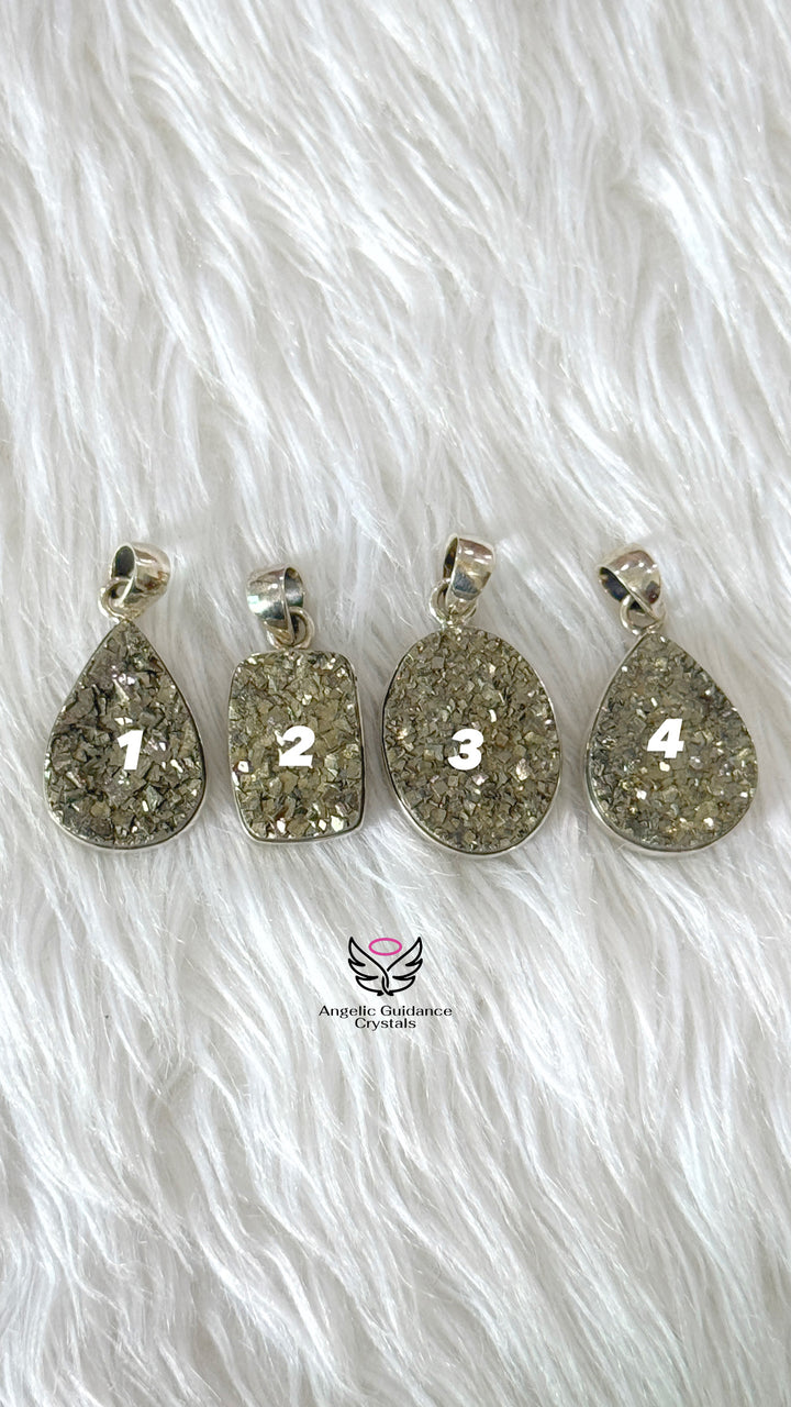 Pyrite Silver Pendant | Wealth And Abundance