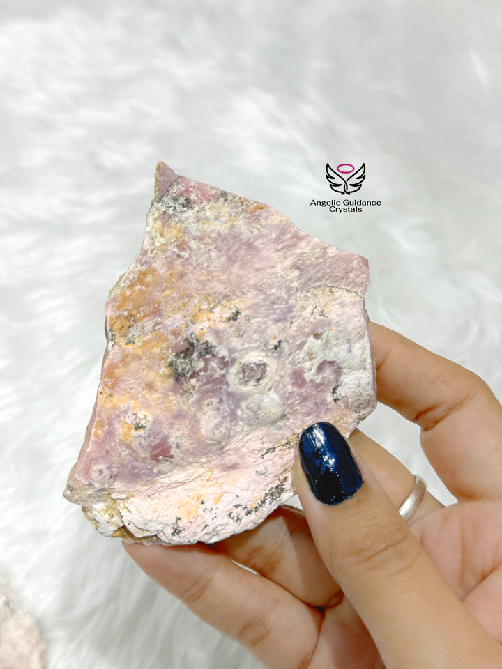 Pink Opal Raw Stone From Peru Medium