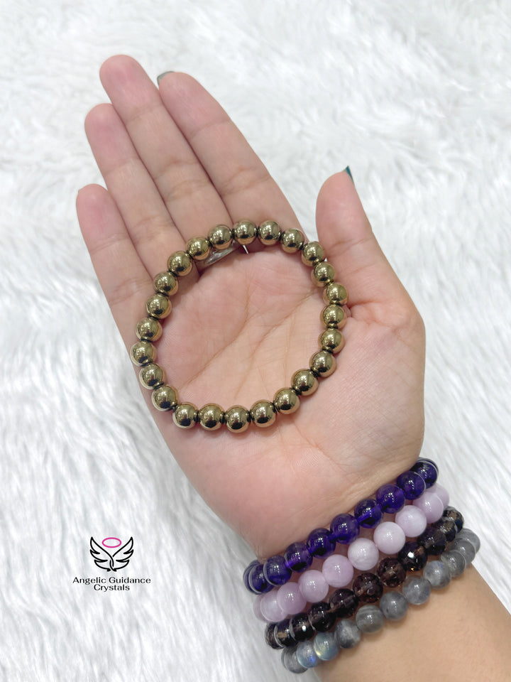 Golden Hematite Bracelet 8mm