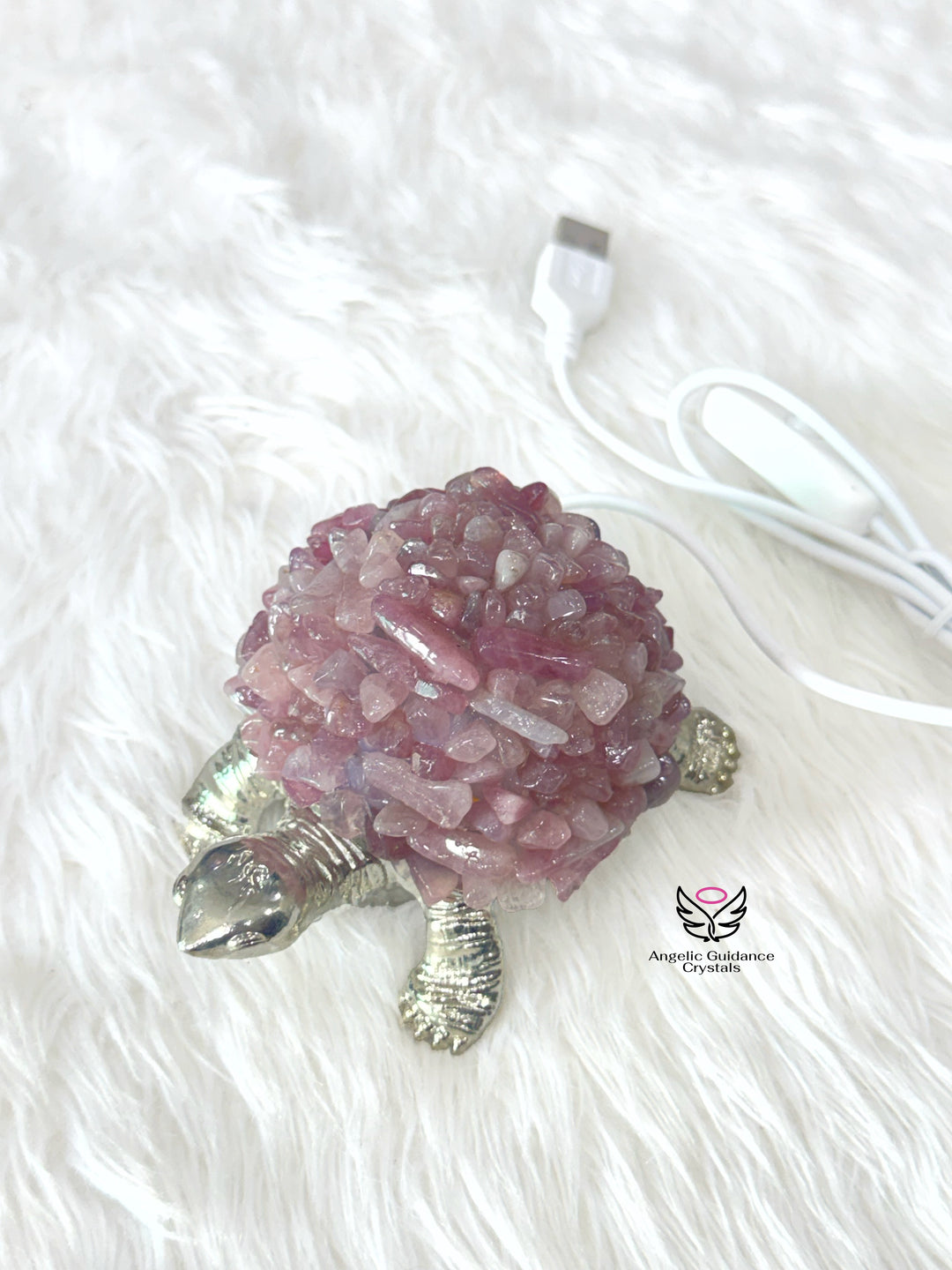 Rose Quartz Tortoise Lamp