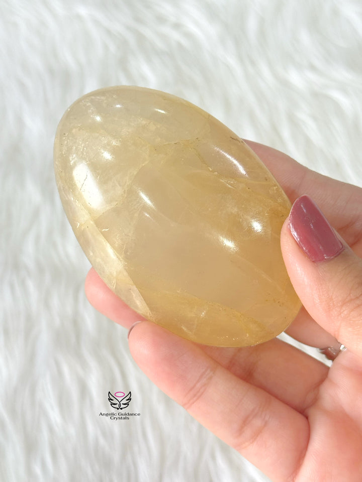 Golden Healer Quartz Palm Stone