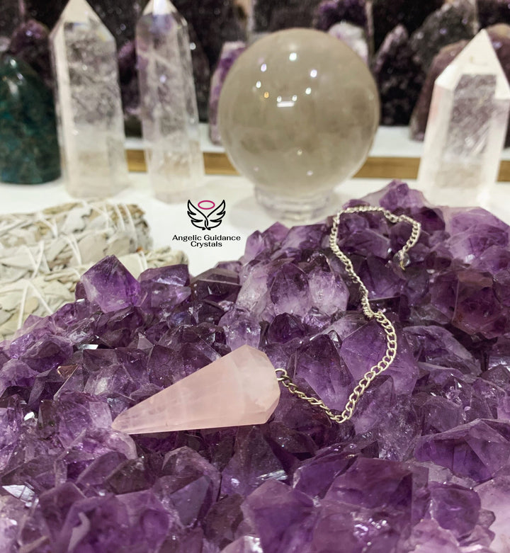 Rose Quartz Natural Pendulum Dowser