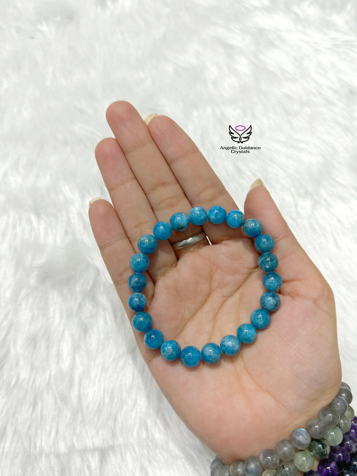 Blue Apatite Round Bracelet AAA