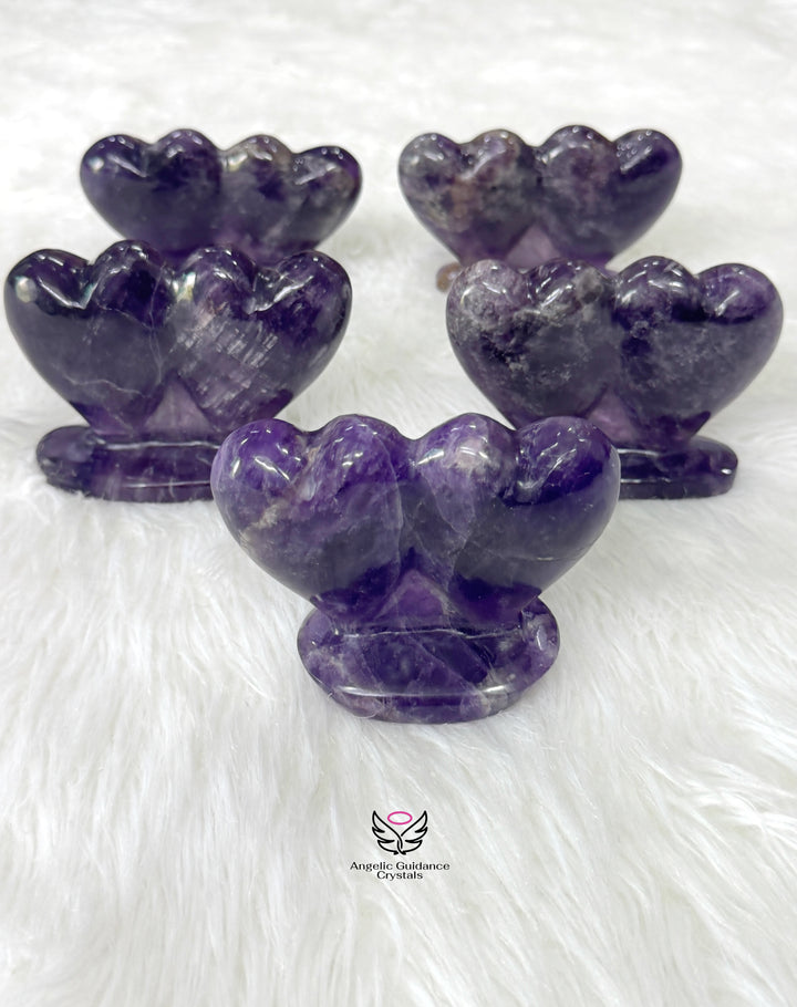 Amethyst Twin Heart