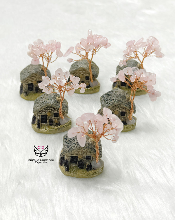 Rose Quartz Small House Tree