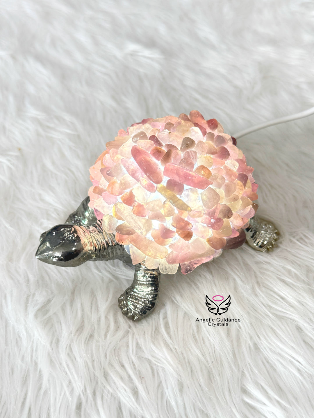 Rose Quartz Tortoise Lamp