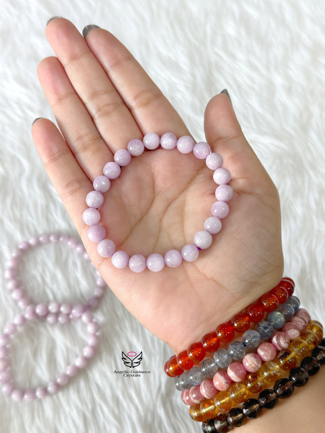 Kunzite Round Bracelet Aaa 8mm