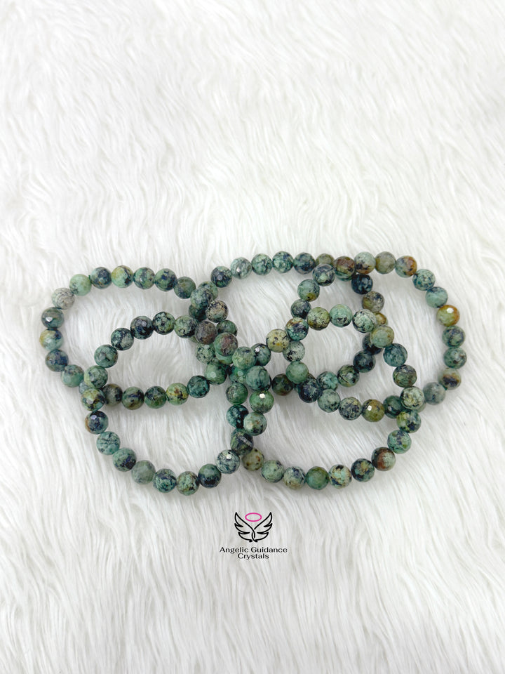 African Turquoise Faceted 8mm Bracelet