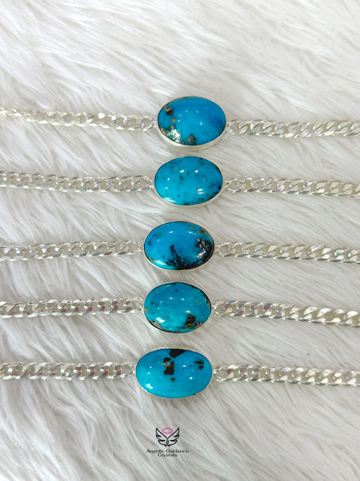 Turquoise Iranian Firoza Silver Bracelet