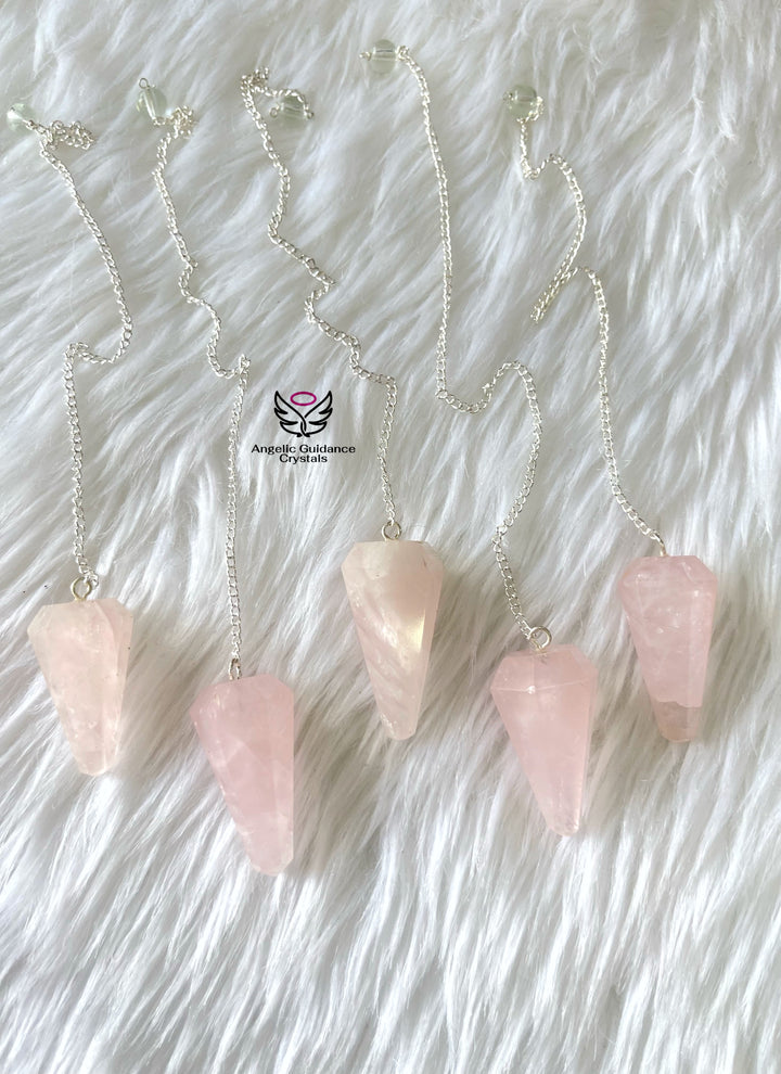 Rose Quartz Natural Pendulum Dowser