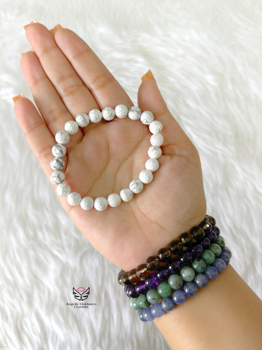 Howlite Faceted Bracelet 8mm