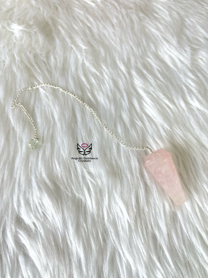 Rose Quartz Natural Pendulum Dowser