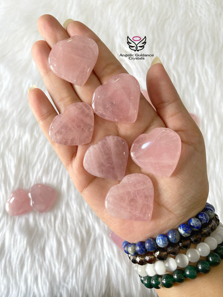 Rose Quartz Heart Small AA