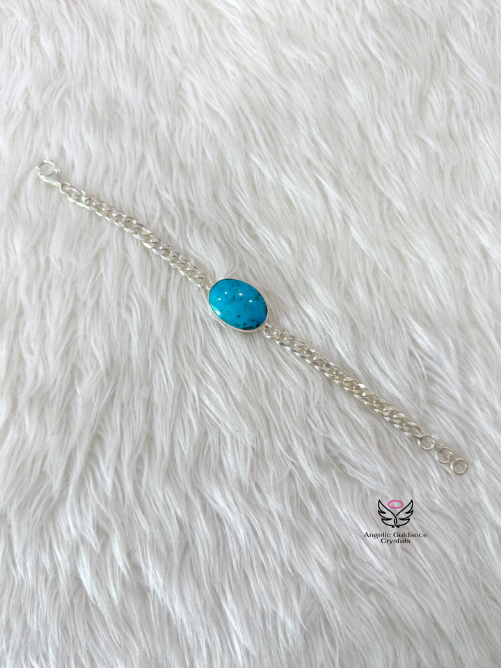 Turquoise Iranian Firoza Silver Bracelet