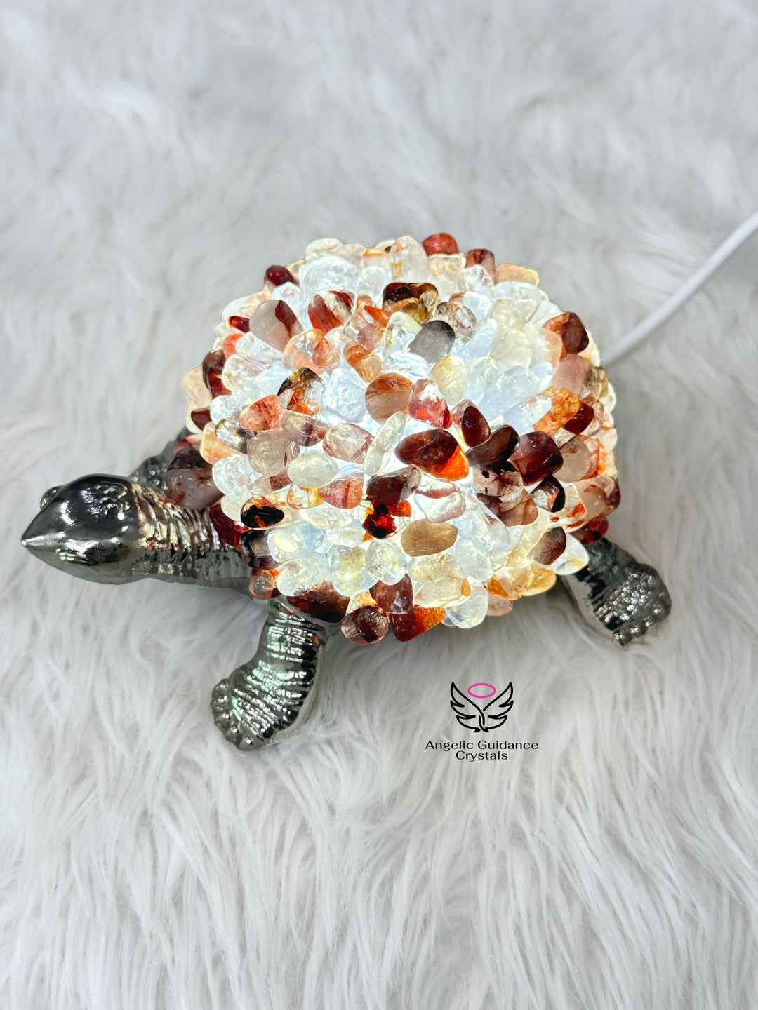 Fire Quartz Tortoise Lamp