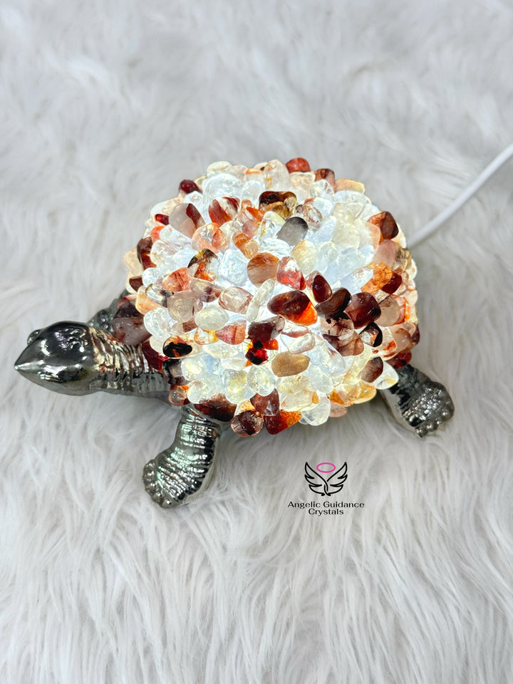 Fire Quartz Tortoise Lamp