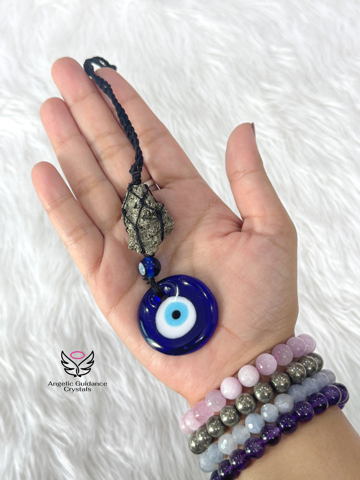 Pyrite Evil Eye Hanging