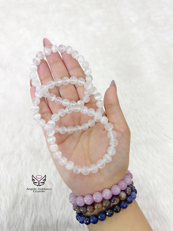 Selenite Bracelet 8mm Aaa
