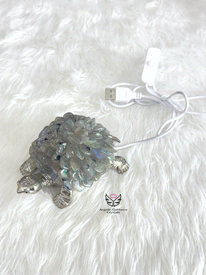Labradorite Tortoise Lamp