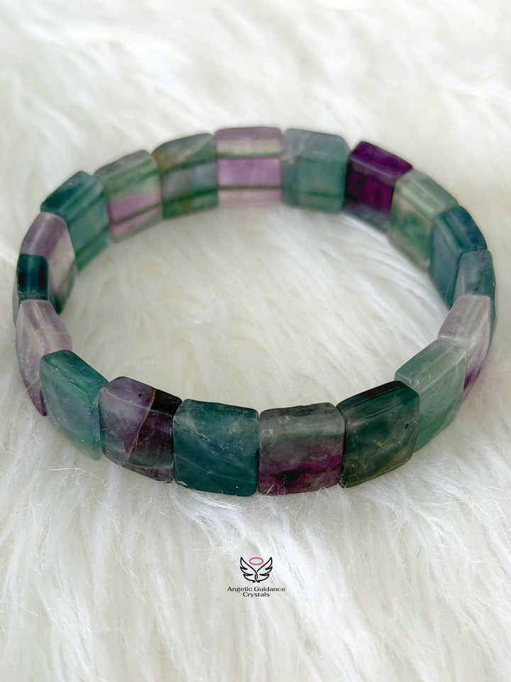 Rainbow Fluorite Pyramid Bracelet
