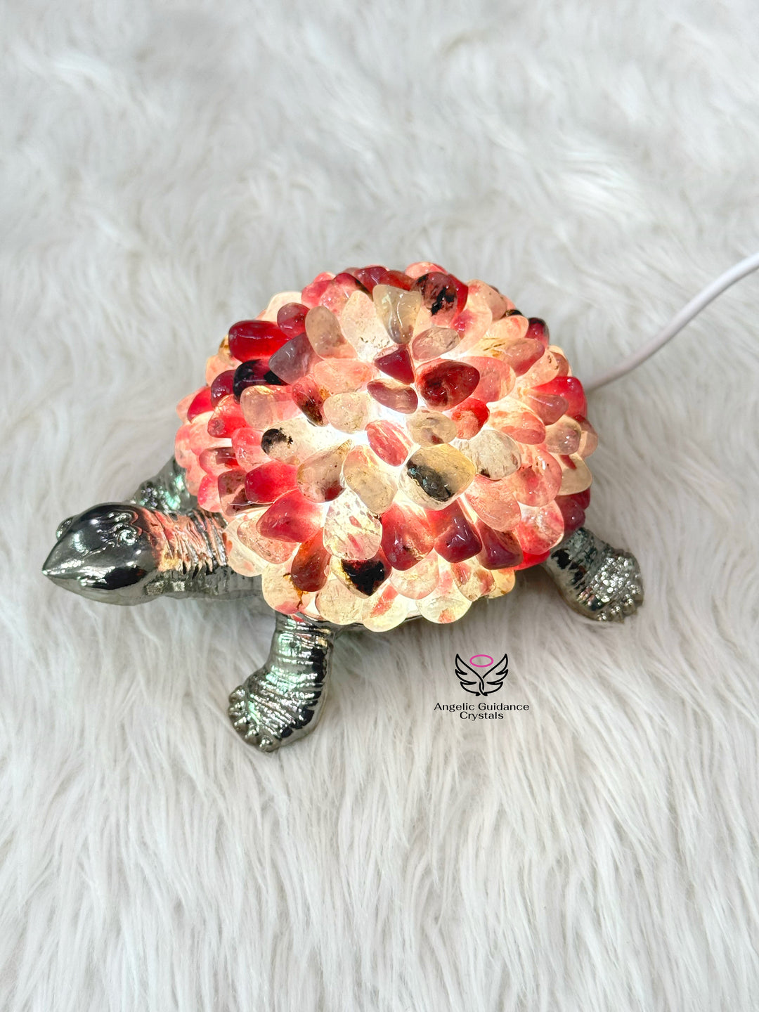 Rhodonite Tortoise Lamp