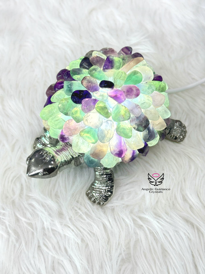 Rainbow Fluorite Tortoise Lamp 1