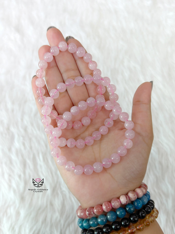 Rose Quartz Bracelet 8mm Aaa