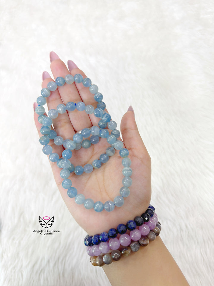 Blue Calcite Bracelet 8mm Aaa