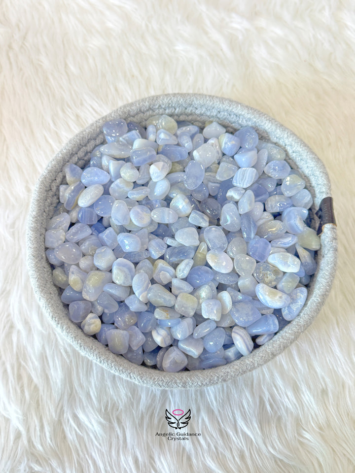 Blue Lace Agate Baby Tumble Chips