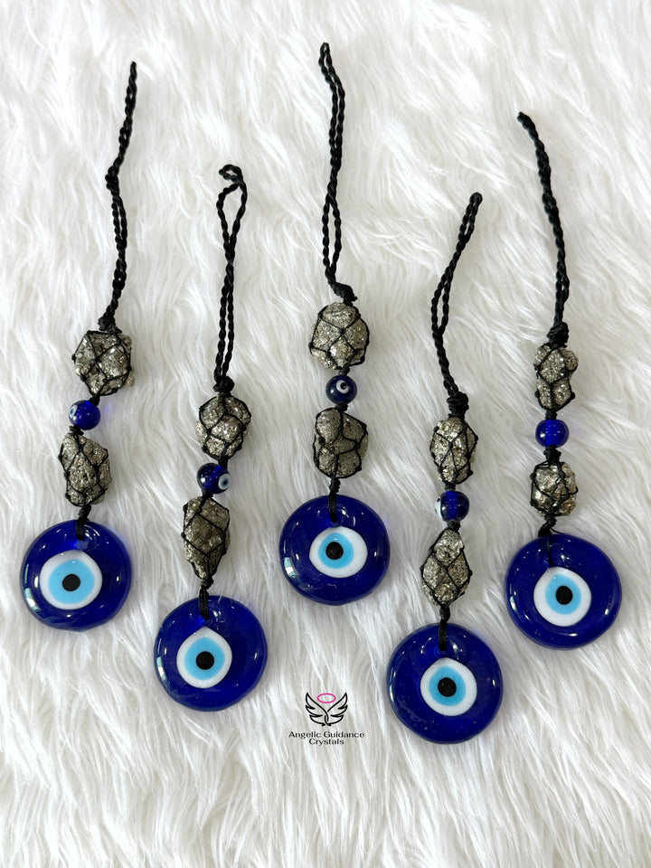 Pyrite Clusters Evil Eye Hanging For Wealth