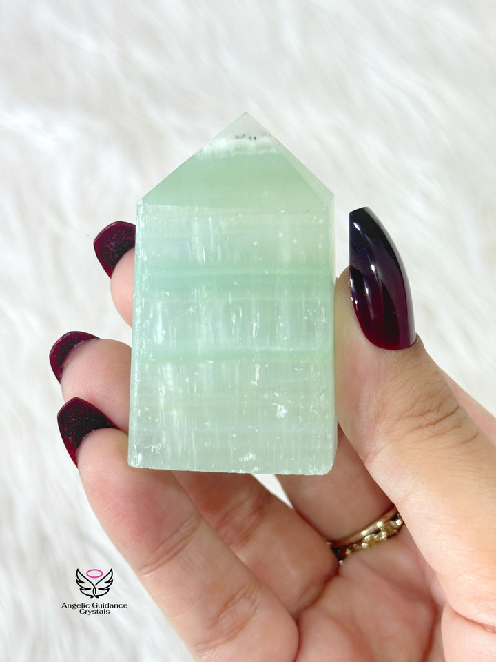 Pistachio Green Calcite Tower Medium
