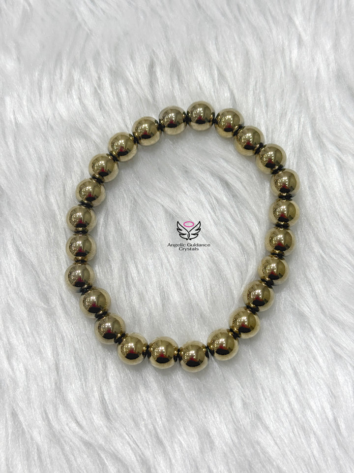 Golden Hematite Bracelet 8mm
