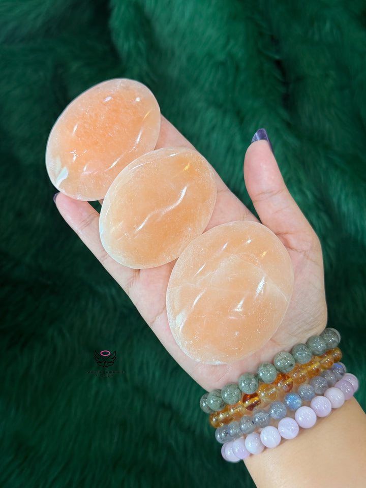 Orange Selenite Palmstone