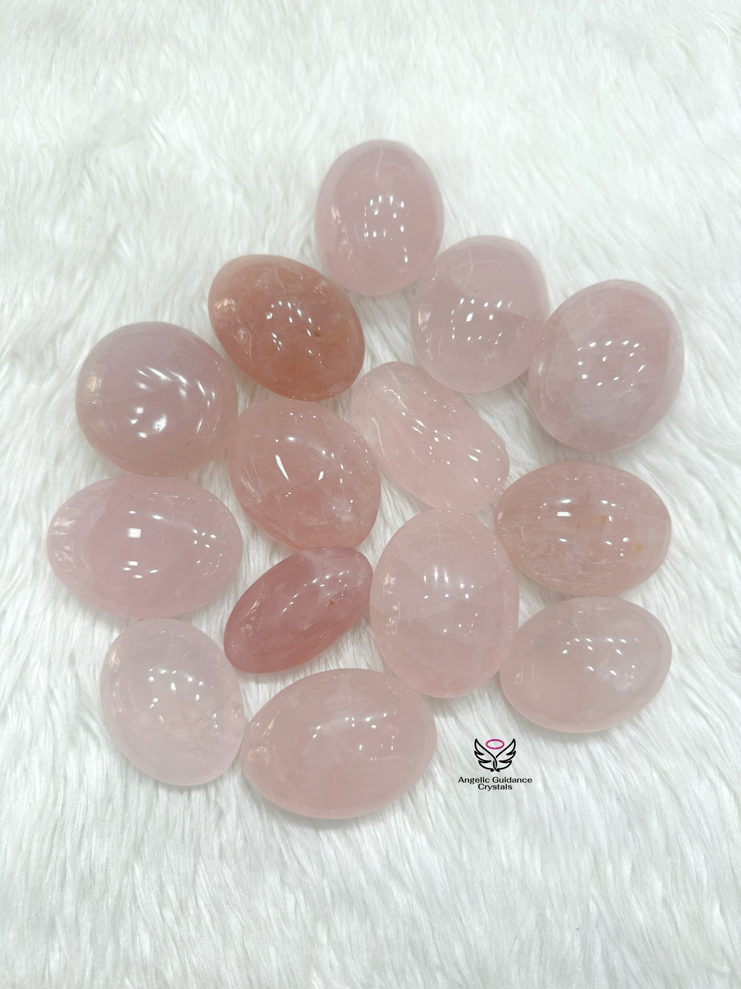 Rose Quartz Palm Stone Large AAA