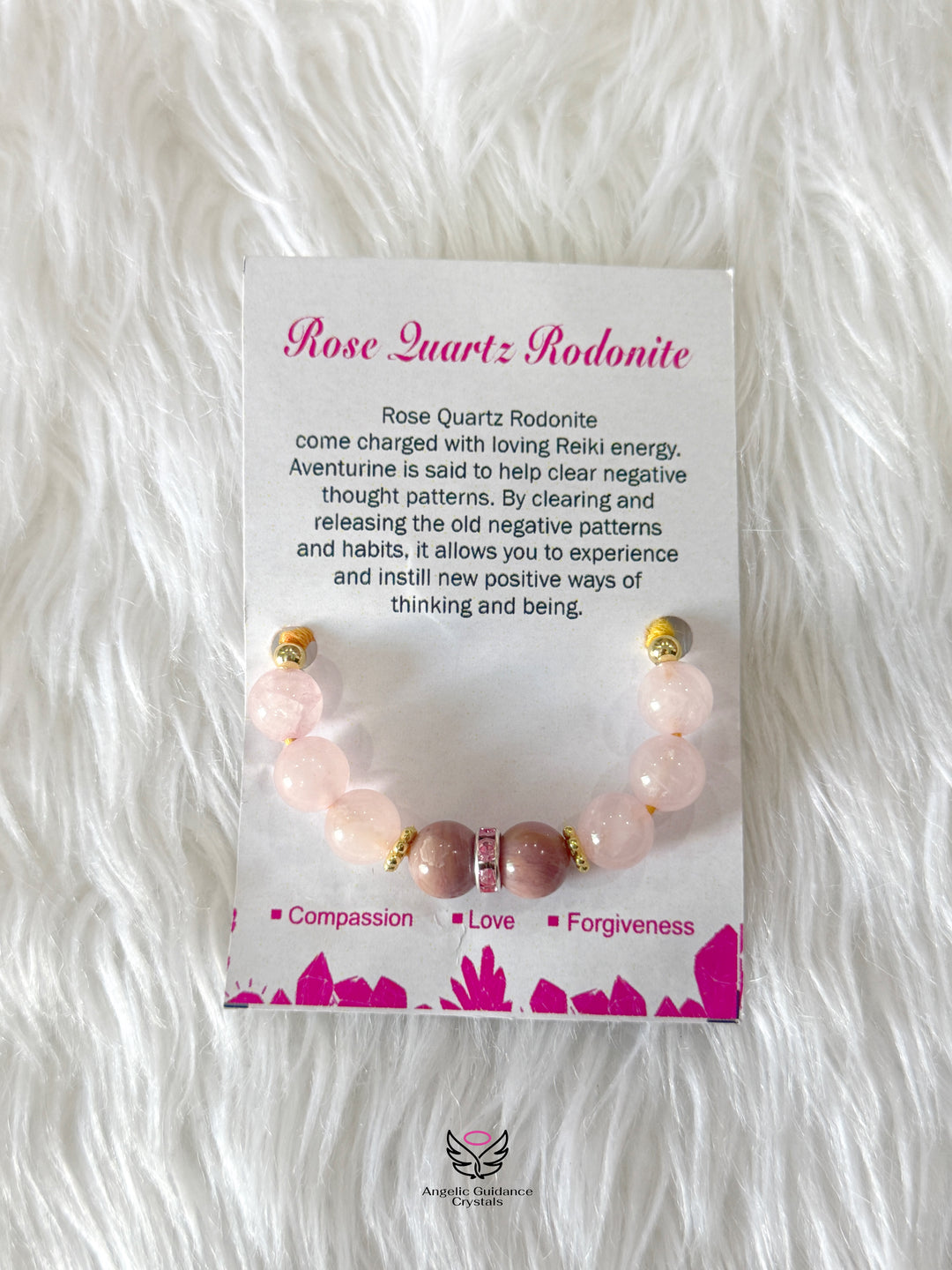 Rose Quartz Rhodonite Rakhi